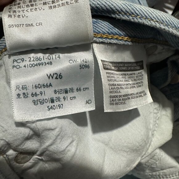 ⭐LEVIS Wedgie Jeans Womens 26x26 Blue Light Wash Straight High Rise Ankle Ripped - Picture 7 of 9